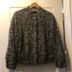 Banana Republic bomber style leopard pattern coat